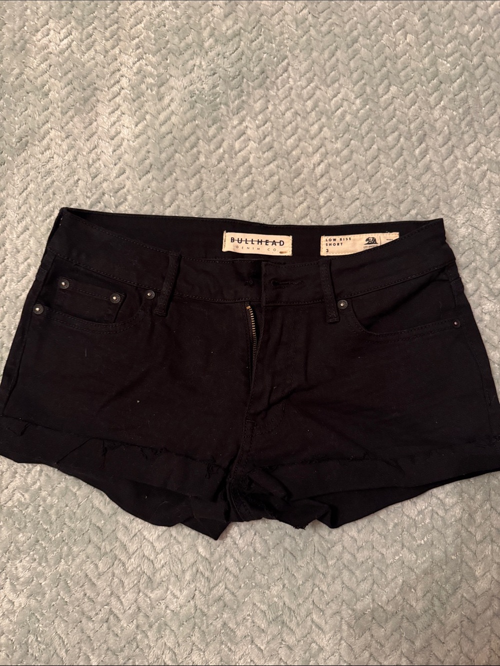 Bullhead Black High-Rise Cutoff Denim Shorts
